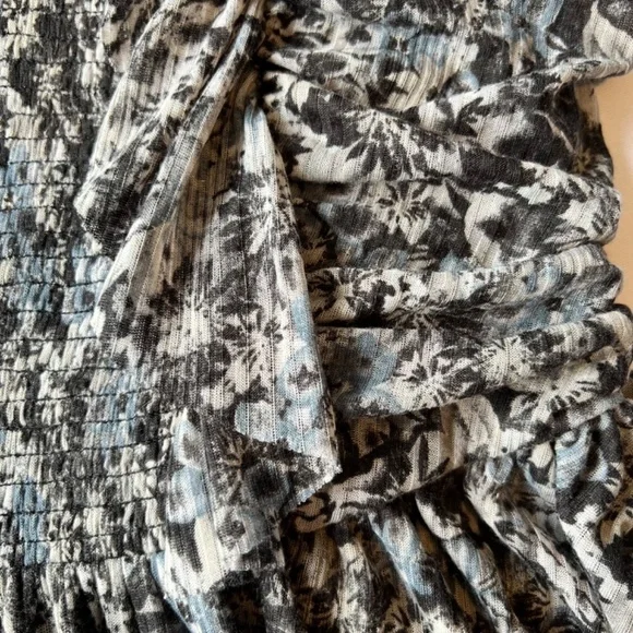 Free People smocked ruffle floral feminine tank - Picture 6 of 11